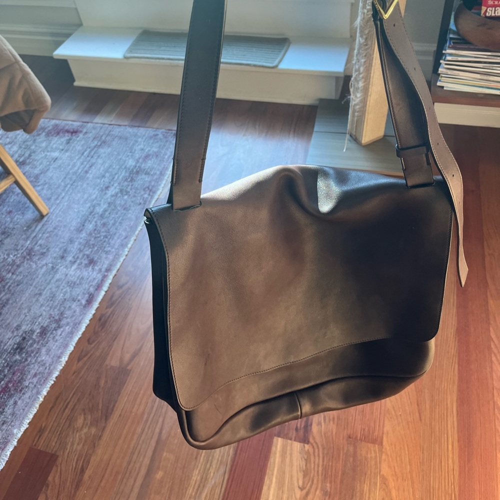 Brown The Row flag cross body bag. 12X15 inches. Beautiful leather. Barely worn.